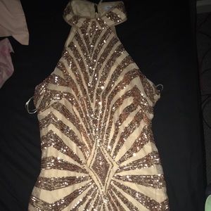 Sparkly short blush dress